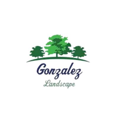 The Gonzalez Landscape logo features three stylized green trees above a curved line. The company name is in dark blue script ...