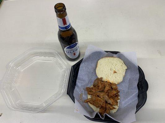 Pulled Pork BBQ Sandwich and 12oz Ultra 5.99