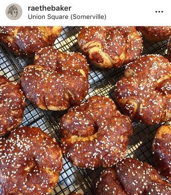 Her signature pastry, the pretzel croissant