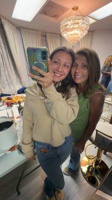 Brianna Canevari and Diane Canevari at our spa party. We left feeling beautiful and refreshed. What a talented group of ladies .