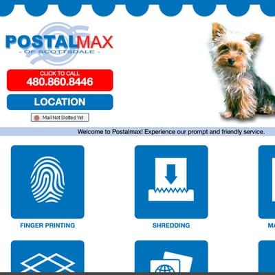 Web design and Responsive Wordpress design by Site Mechanix for Postalmax of Scottsdale