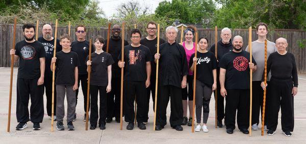 Students gathered together to practice the staff.