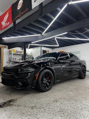 Charger Hellcat recieved a full paint correction and ceramic coating