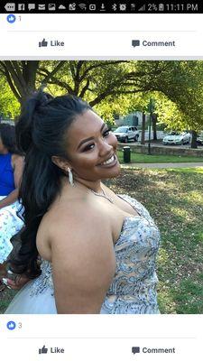 Half up, half down, elegant styles, with extensions install