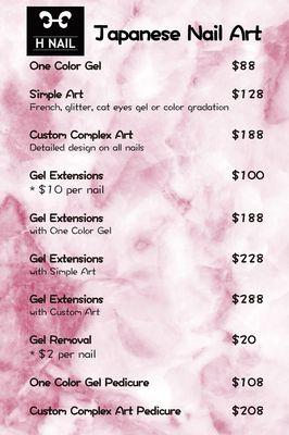 H-Nail Japanese Nail Art Price