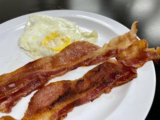 Crispy bacon; one egg included in combo