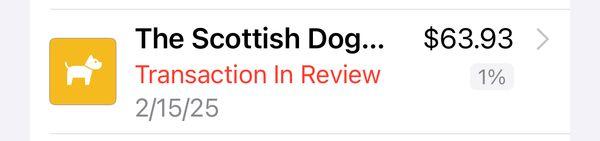 Transaction in review. It doesn't say refund because store owner didn't issue one.