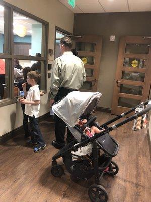 They close the office from 12-1PM. And there was a line to get in after that.