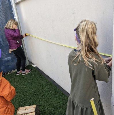 measuring for the mud kitchen