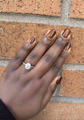 Cat eye polish on natural nails