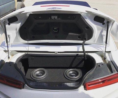 Custom box made for this Camaro SS! Stop by to see what custom work we can create for you!