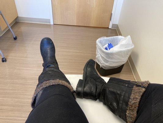 Waiting inside to see my cardiologist for pre op exam.