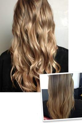 This guest wanted an organic and blended highlight without stripes. This was accomplished with a Balayage and babylights technique.