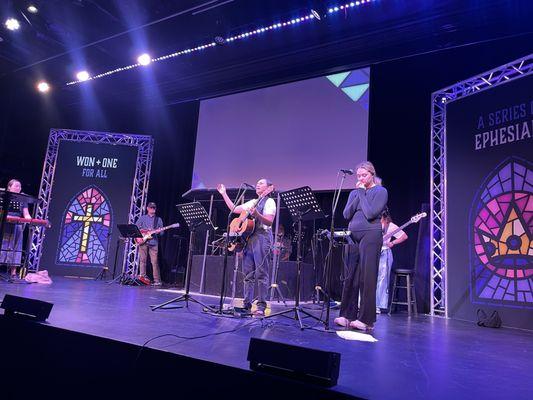 At one of the worship team rehearsals! At this church.