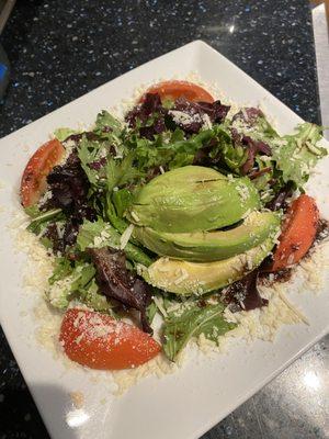 House salad with house made balsamic vinaigrette (topped with seasonal avocado)