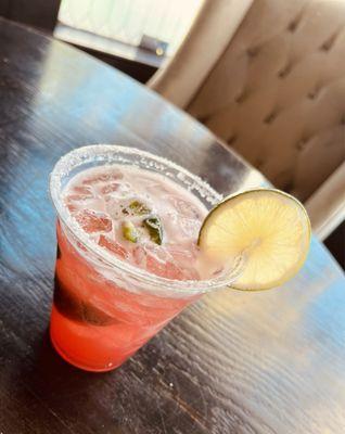 Jalapeño hibiscus margarita