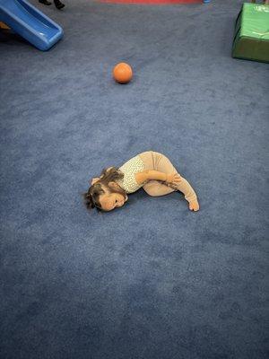 After a fun gym experience, time for a nap!