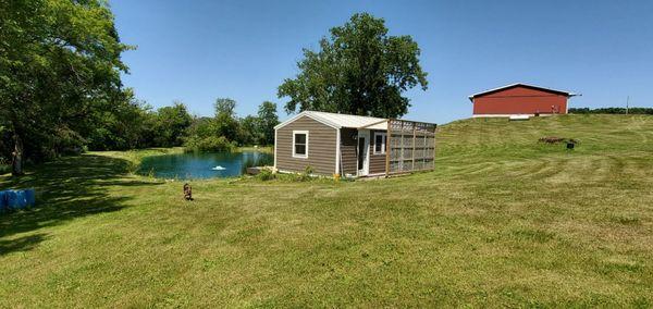 Outbuildings and pond, soon to have a dock.