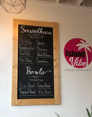 Smoothie & Bowl menu (Nov 2021)