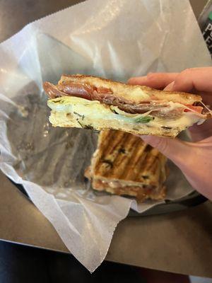 Veggie Panini (added prosciutto)