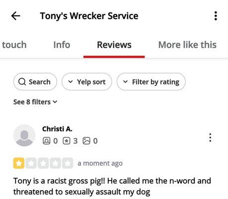 Tony's Wrecker Service