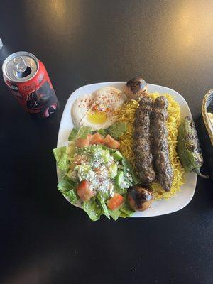 kofta kebab plate