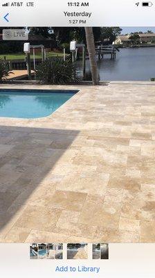 Travertine pool deck