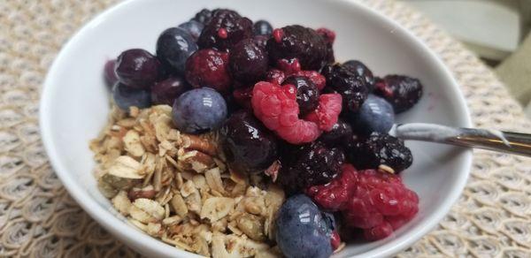 Homemade yogurt, granola, and yogurt - starter course for breakfast