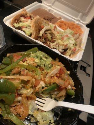 Veggie Burrito Bowl Taco Plate (3 Tacos)