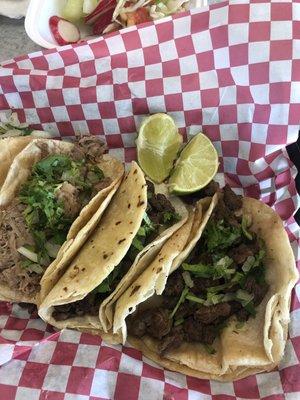 carnitas and asada tacos