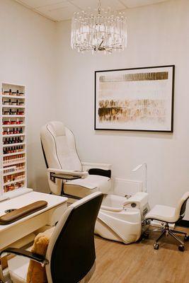 Brand new beautiful equipment. The pedicure chair is a top of the line super comfy chair for your pedicures!