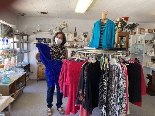 You'll find Designer Clothing up front.
