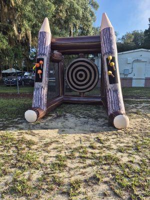 This is one of many inflatable games we have! Our axe throw is fun for everyone!