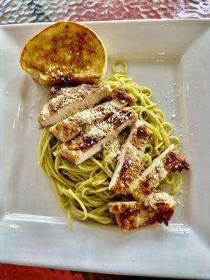 Green Parmesan chicken