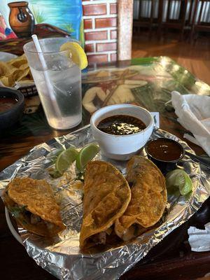 BirriaTacos for lunch. Not in the menu but can still order it as a special. Delicious