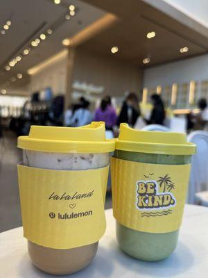 banana cloud latte, coconut cloud matcha latte