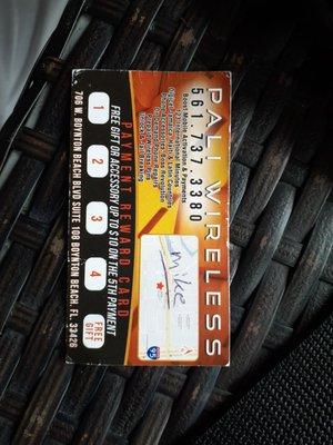 Mike gave me his card , he is a great salesman and will get you the service or phone you need