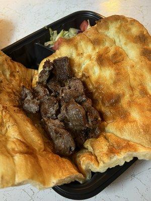 Lamb kabob with naan