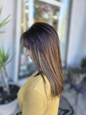 Extensions on short wedged hair