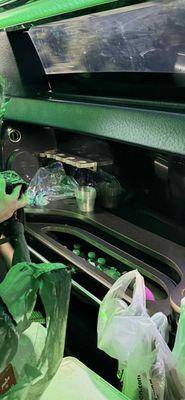 no champagne, plastic cups, hardly any ice that was not sanitary