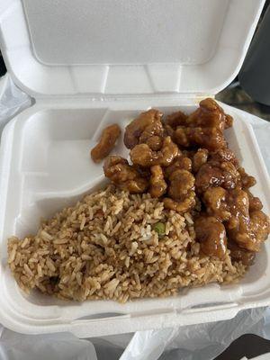 Fried rice and orange chicken $8.99