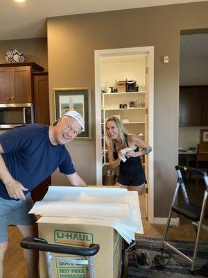 Shelby helping us organize the pantry.