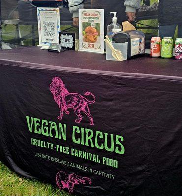 Vegan Circus in front of LadyBird Tea House during the Vegan Holiday Market 2025