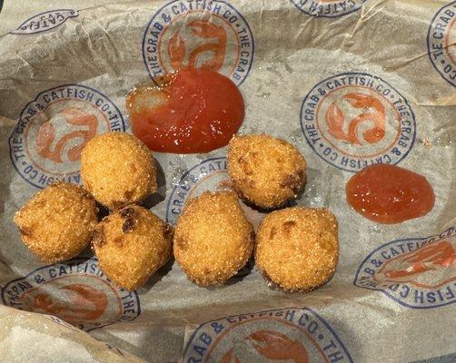 Sweet corn hush puppies. We ate a few before photo