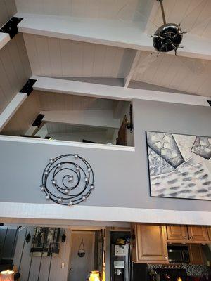 Upper loft exterior wall to living room.