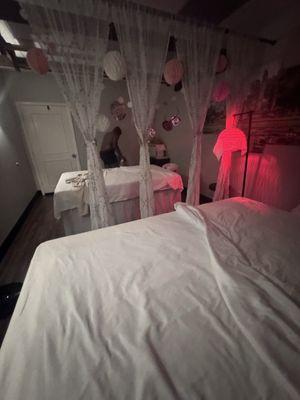 The couple's massage room.