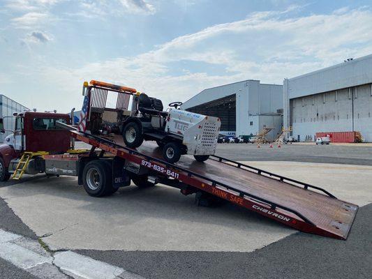 Equipment transport at the Newark Airport.