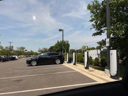 10 x 72kW urban superchargers located in the Abt parking lot. You have Abt shopping area and Hangar Two to eat at.
