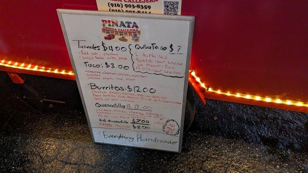 Menu from around 10/24