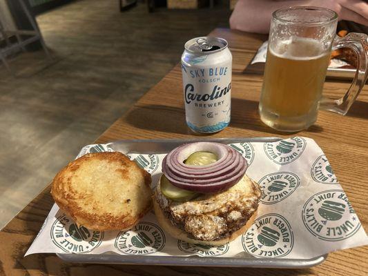 "Build-A-Billy" The Original Billy Double Burger with Provolone Cheese, Pickle Chips, Red Onion, and a Fried Egg.